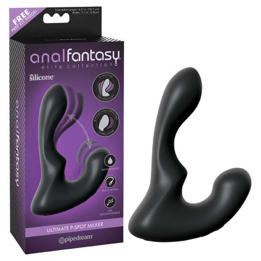 Anal Fantasy Elite Collection Ultimate P-Spot Milker - Black USB Rechargeable Vibrating Prostat