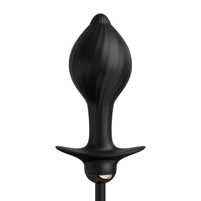 Anal Fantasy Elite Auto Throb Inflatable Vibrating Plug - Black 13 cm USB Rechargeable Inflatat