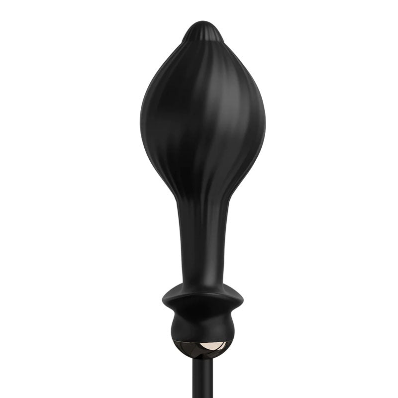 Anal Fantasy Elite Auto Throb Inflatable Vibrating Plug - Black 13 cm USB Rechargeable Inflatat