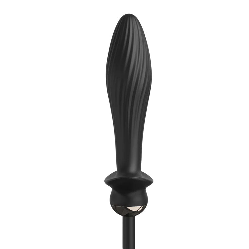 Anal Fantasy Elite Auto Throb Inflatable Vibrating Plug - Black 13 cm USB Rechargeable Inflatat