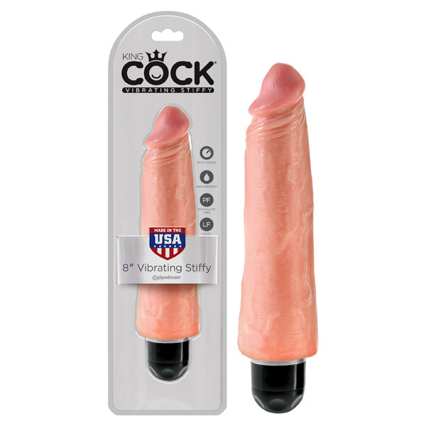 King Cock 8 Vibrating Stiffy - Flesh 20.3 cm Vibrating Dong