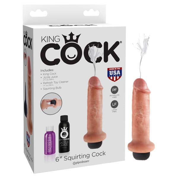 King Cock 6 Squirting Cock - Flesh 15.2 cm Squirting Dong