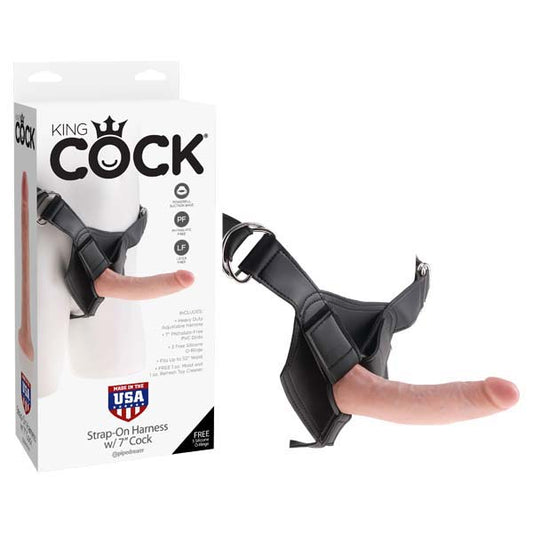 King Cock Strap-On Harness With 7 Cock - Flesh 17.8 cm (7) Strap-On