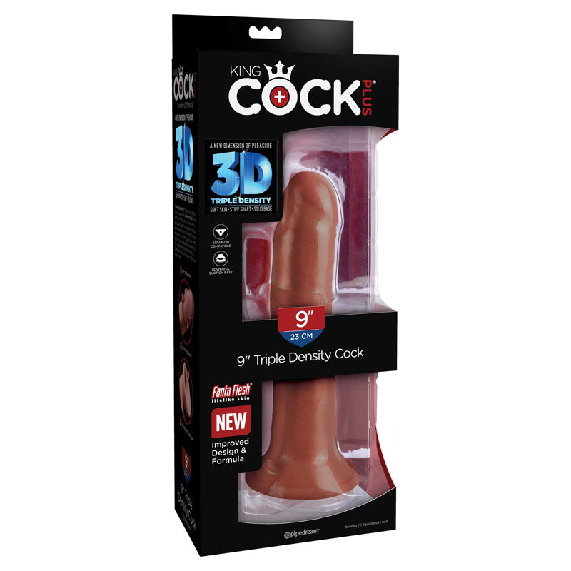 King Cock Plus 8 Triple Density Cock - Brown 20.3 cm Dong