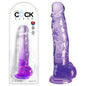 King Cock Clear 8 Cock with Balls - Purple - Purple 20.3 cm Dong