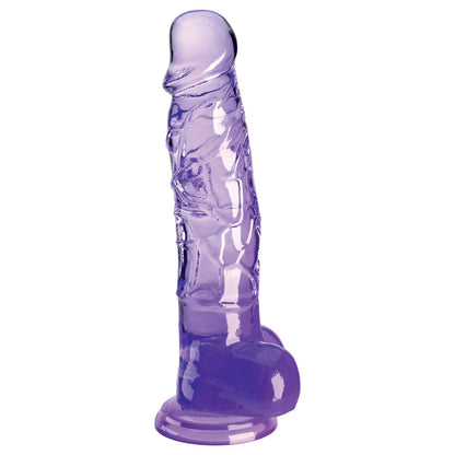 King Cock Clear 8 Cock with Balls - Purple - Purple 20.3 cm Dong