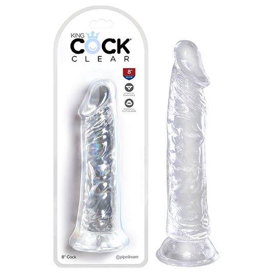 King Cock Clear 8 Cock - Clear - Clear 20.3 cm Dong