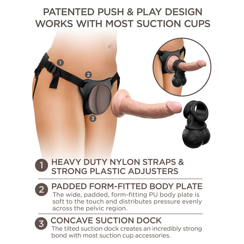 King Cock Elite Ultimate Vibrating Silicone Body Dock Kit - Body Dock Strap-On Harness with 17.