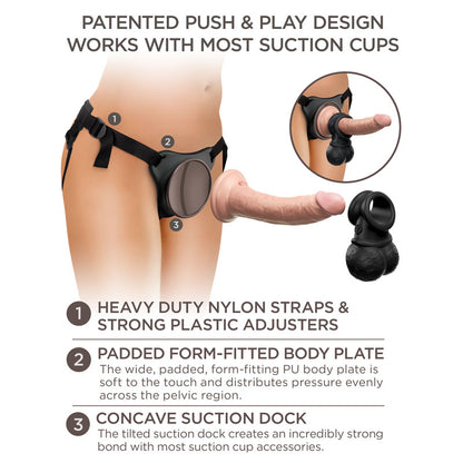 King Cock Elite Ultimate Vibrating Silicone Body Dock Kit - Body Dock Strap-On Harness with 17.