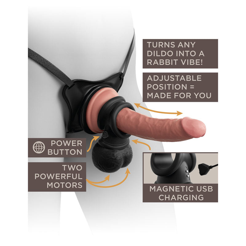 King Cock Elite Ultimate Vibrating Silicone Body Dock Kit - Body Dock Strap-On Harness with 17.