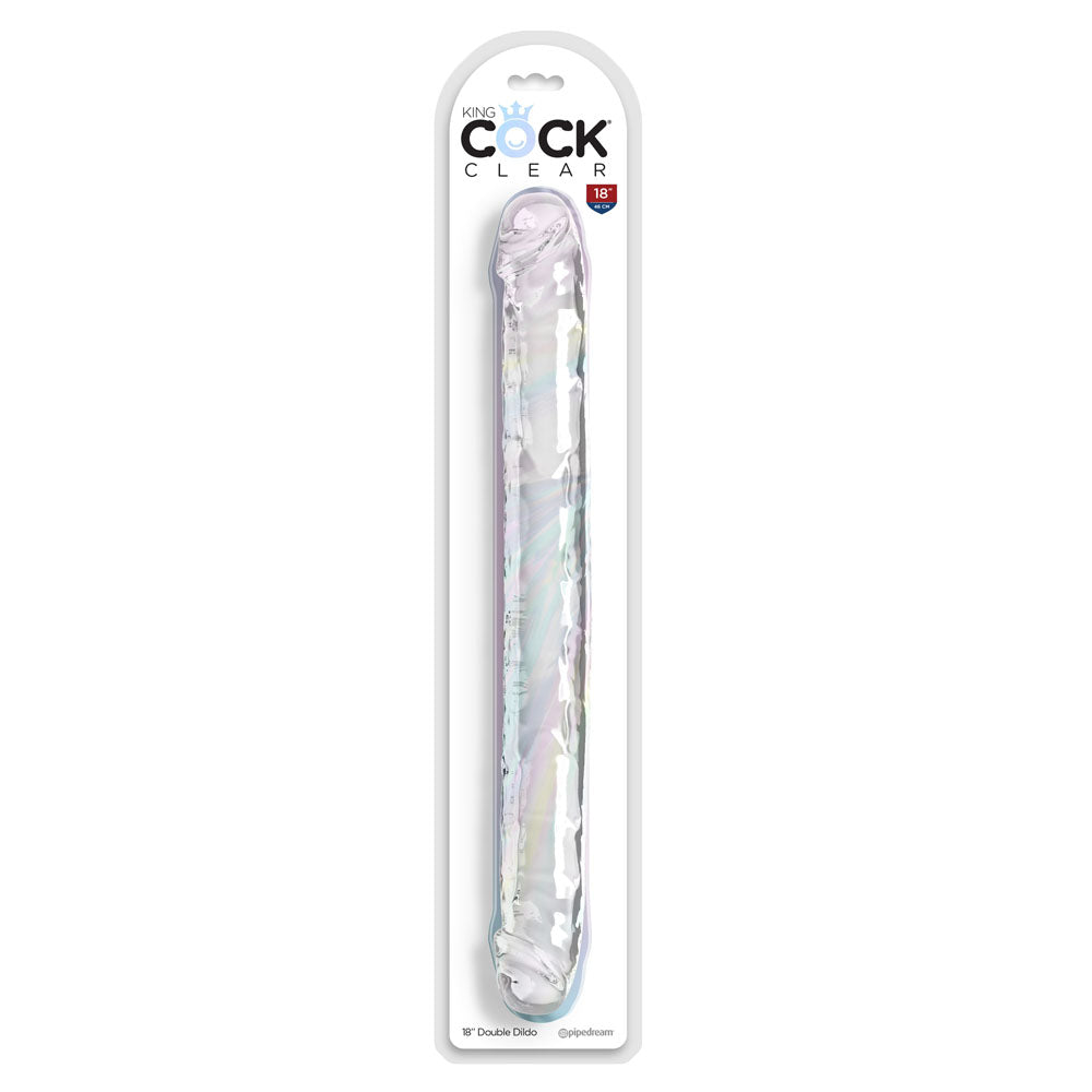 King Cock 18 Inch Double Dildo - Clear 45.7 cm Double Dong