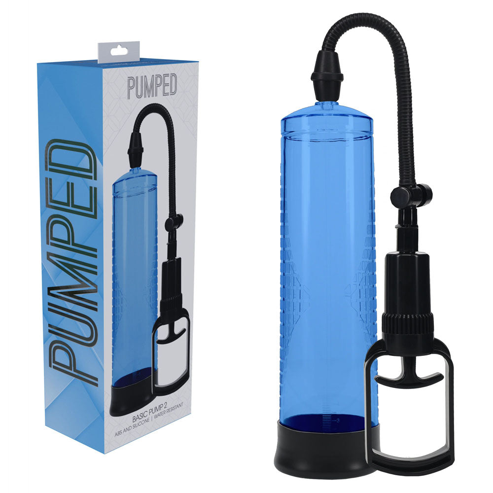 PUMPED Basic Pump 2 - Blue - Blue Penis Pump