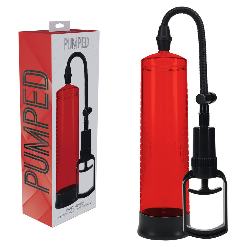 PUMPED Basic Pump 2 - Red - Red Penis Pump