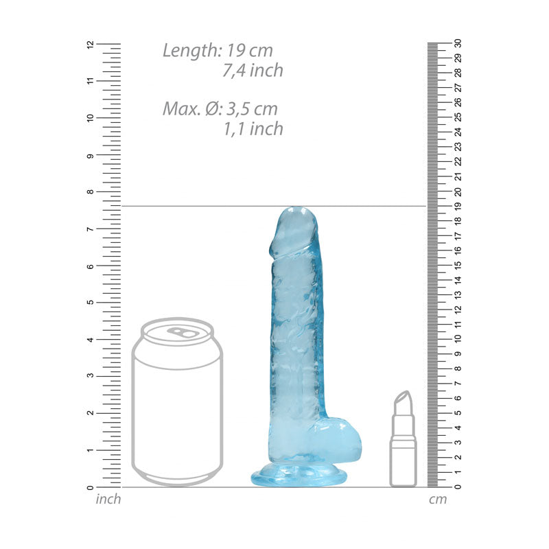 REALROCK 7 Realistic Dildo With Balls - Blue 17.8 cm Dong