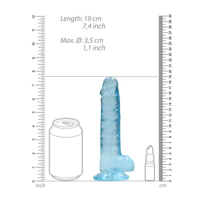 REALROCK 7 Realistic Dildo With Balls - Blue 17.8 cm Dong