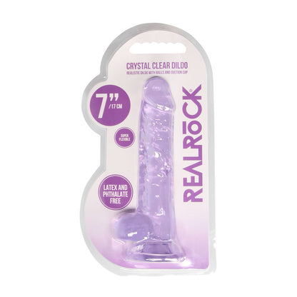 REALROCK 7 Realistic Dildo With Balls - Purple 17.8 cm Dong