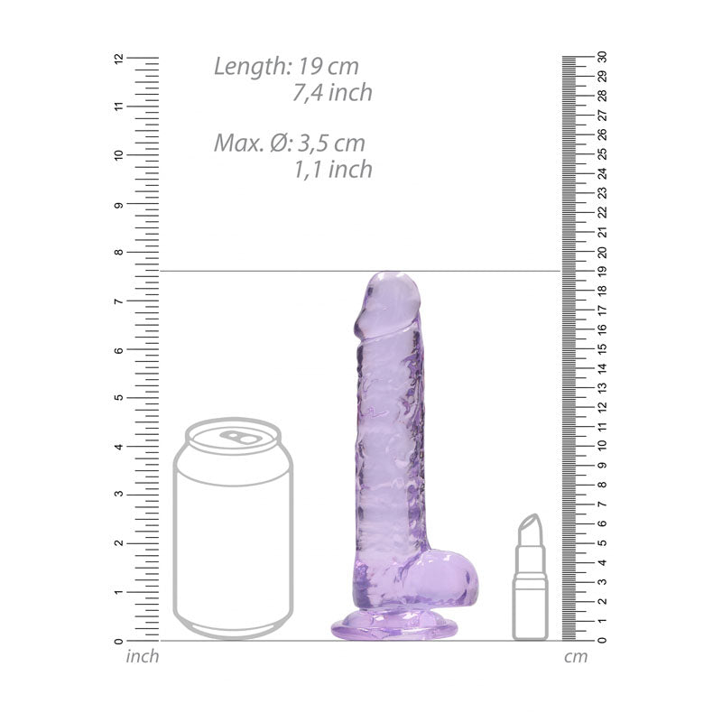 REALROCK 7 Realistic Dildo With Balls - Purple 17.8 cm Dong