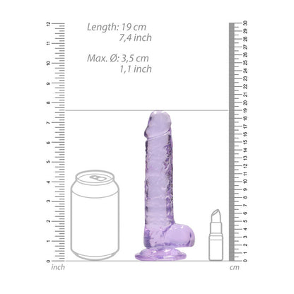 REALROCK 7 Realistic Dildo With Balls - Purple 17.8 cm Dong