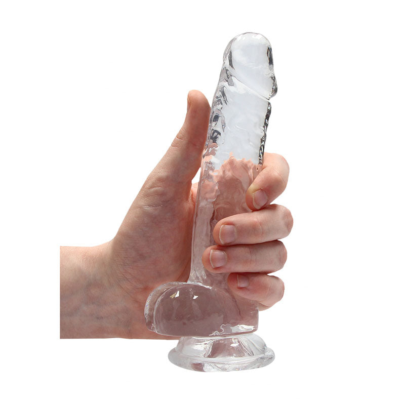 REALROCK 7 Realistic Dildo With Balls - Clear 17.8 cm Dong