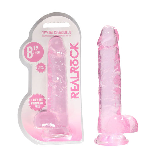 REALROCK 8 Realistic Dildo With Balls - Pink 20.3 cm Dong