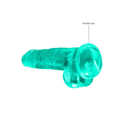 REALROCK 8 Realistic Dildo With Balls - Turquoise 20.3 cm Dong