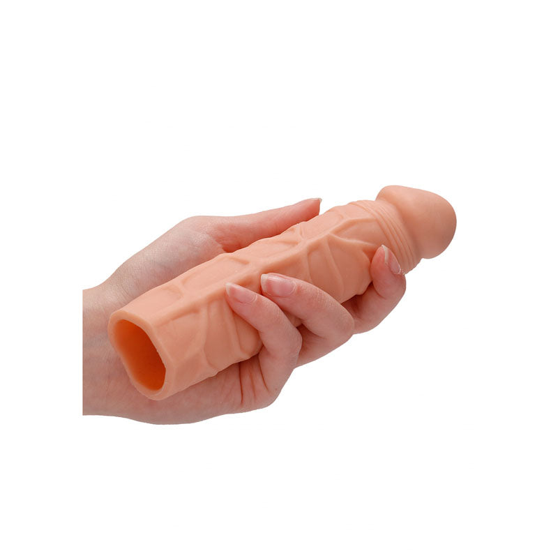 REALROCK 7 Penis Extender - Flesh 17.8 cm Penis Extension Sleeve