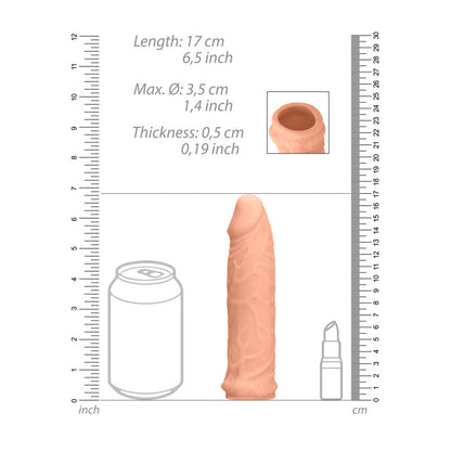 REALROCK 6 Realistic Penis Sleeve - Flesh 15.2 cm Penis Extension Sleeve