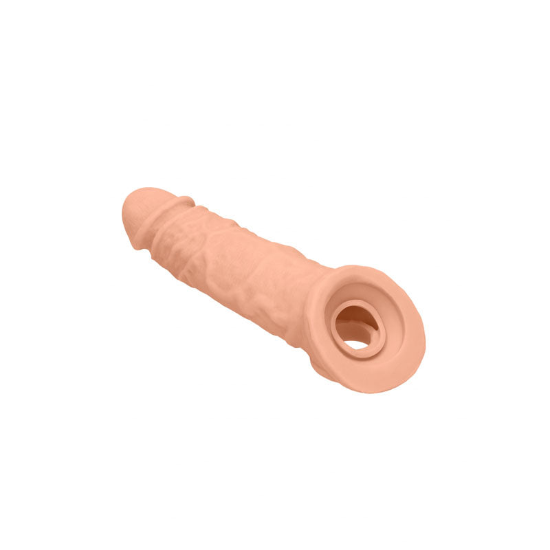 REALROCK 8 Realistic Penis Extender with Rings - Flesh 20.3 cm Penis Extension Sleeve