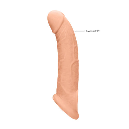 REALROCK 9 Realistic Penis Extender with Rings - Flesh 22.9 cm Penis Extension Sleeve