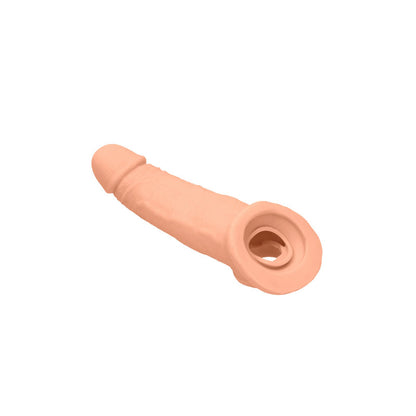 REALROCK 9 Realistic Penis Extender with Rings - Flesh 22.9 cm Penis Extension Sleeve