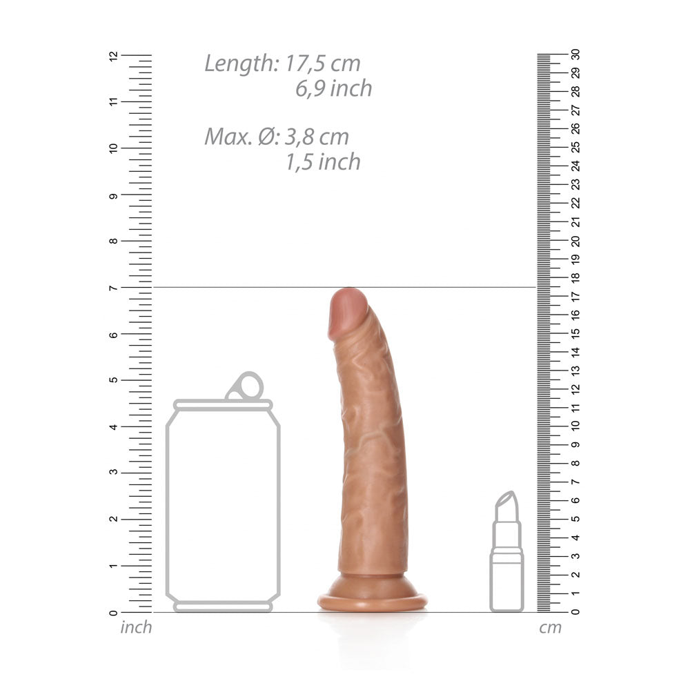 REALROCK Realistic Slim Dildo without Balls - 15.5 cm - Tan 15.5 cm (6) Dong