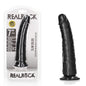 REALROCK Realistic Slim Dildo with Suction Cup - 18cm - Black 18 cm (7) Dong