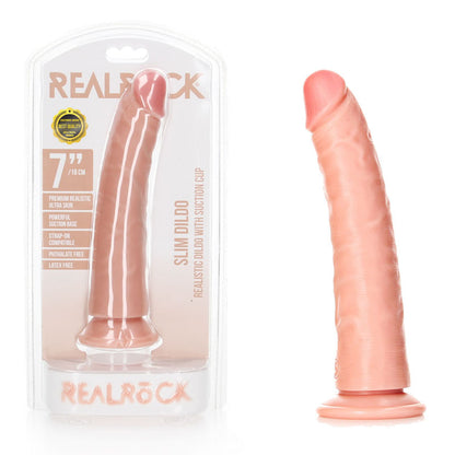 REALROCK Realistic Slim Dildo with Suction Cup - 18cm - Flesh 18 cm (7) Dong