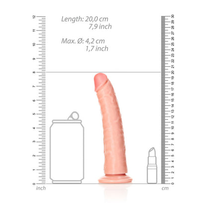 REALROCK Realistic Slim Dildo with Suction Cup - 18cm - Flesh 18 cm (7) Dong