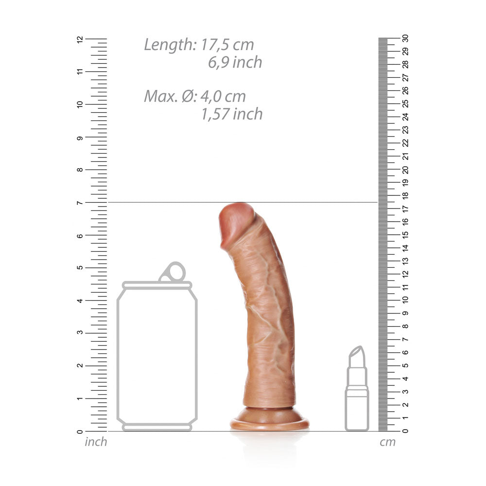 REALROCK Realistic Regular Curved Dildo with Suction Cup - 15.5 cm - Tan 15.5 cm (6) Dong