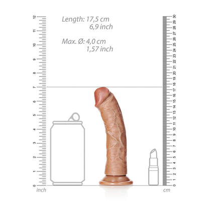 REALROCK Realistic Regular Curved Dildo with Suction Cup - 15.5 cm - Tan 15.5 cm (6) Dong