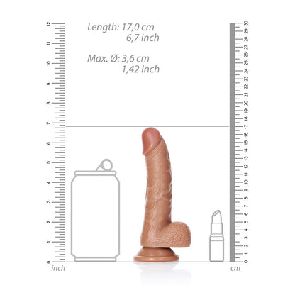 REALROCK Realistic Regular Curved Dong with Balls - 15.5 cm - Tan 15.5 cm (6) Dong