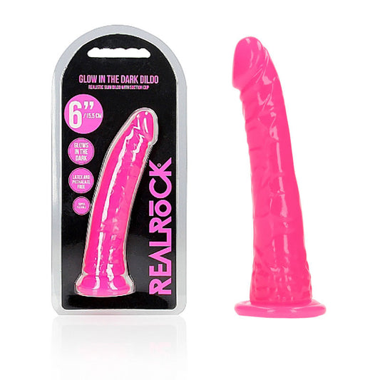 REALROCK 15.5 cm Slim Glow in the Dark Neon - Pink - Glow in Dark Pink 15.5 cm (6) Dong