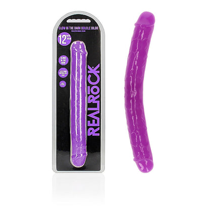 REALROCK 30 cm Double Dong Glow - Purple - Purple 30 cm (12) Double Dong