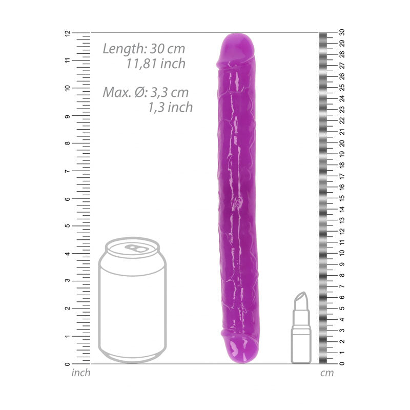 REALROCK 30 cm Double Dong Glow - Purple - Purple 30 cm (12) Double Dong