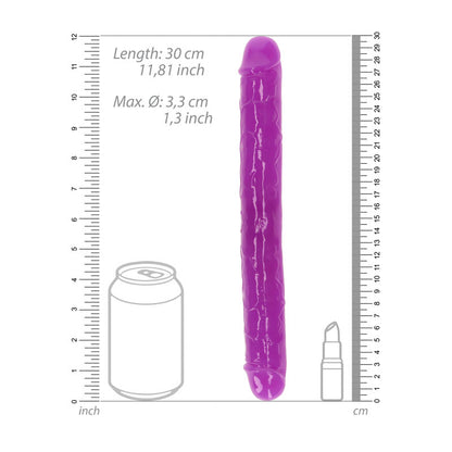 REALROCK 30 cm Double Dong Glow - Purple - Purple 30 cm (12) Double Dong