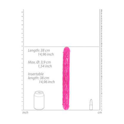 REALROCK 38 cm Double Dong Glow - Pink - Pink 38 cm (15) Double Dong