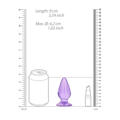 REALROCK 9 cm Anal Plug - Purple - Purple 9 cm (3.5) Butt Plug