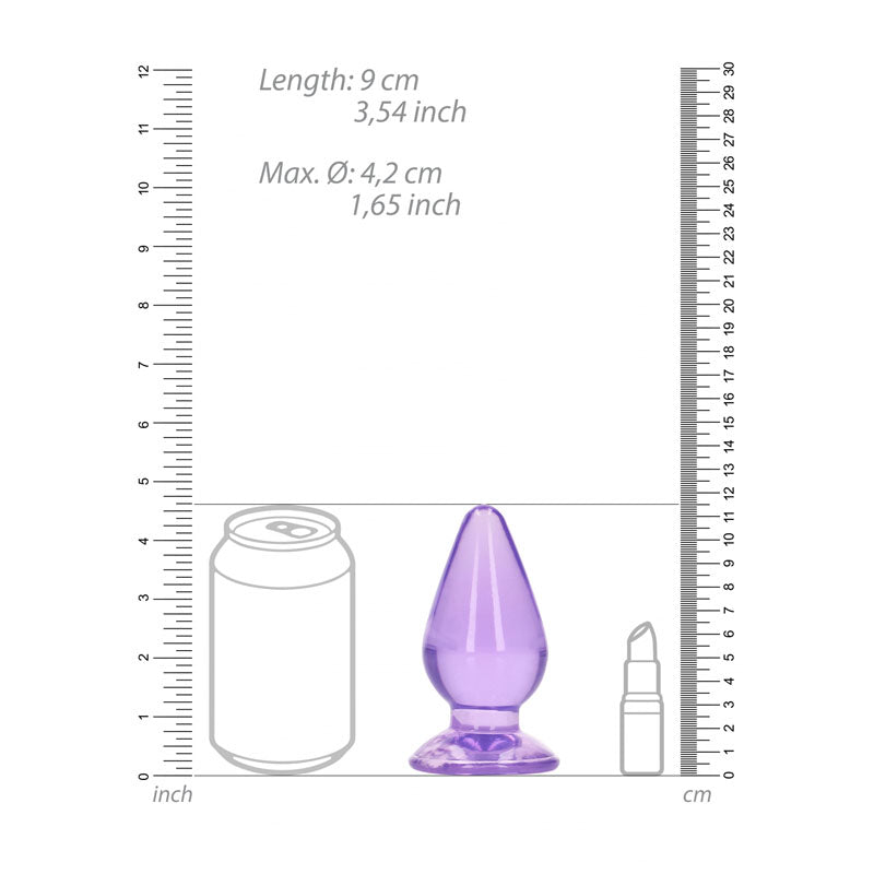 REALROCK 11.5 cm Anal Plug - Purple - Purple 11.5 cm (4.5) Butt Plug