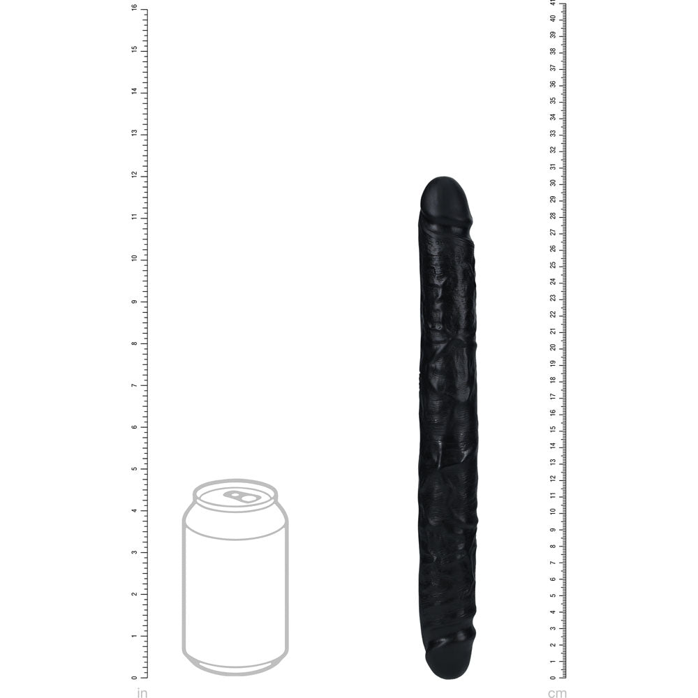 REALROCK 30cm Slim Double Dildo - Black - Black 30 cm (12) Double Dong