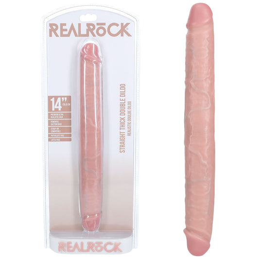 REALROCK 35cm Thick Double Dildo - Flesh - Flesh 35 cm (14) Thick Double Dong