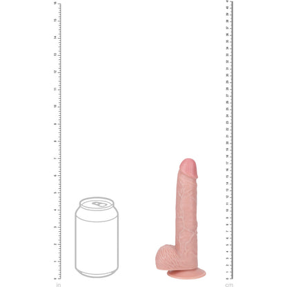 REALROCK 18cm Vibrating Cock + Balls - Flesh - Flesh 17.8 cm (7) USB Rechargeable Vibrating Don