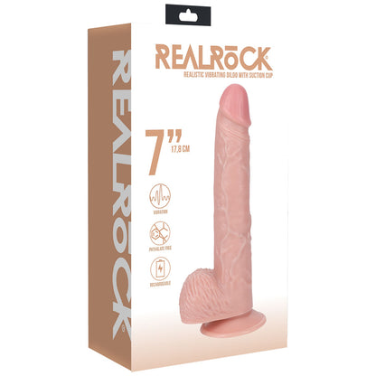 REALROCK 18cm Vibrating Cock + Balls - Flesh - Flesh 17.8 cm (7) USB Rechargeable Vibrating Don