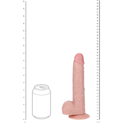 REALROCK 23cm Vibrating Cock + Balls - Flesh - Flesh 22.9 cm (9) USB Rechargeable Vibrating Don