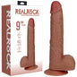 REALROCK 23cm Vibrating Cock + Balls - Tan - Tan 22.9 cm (9) USB Rechargeable Vibrating Dong